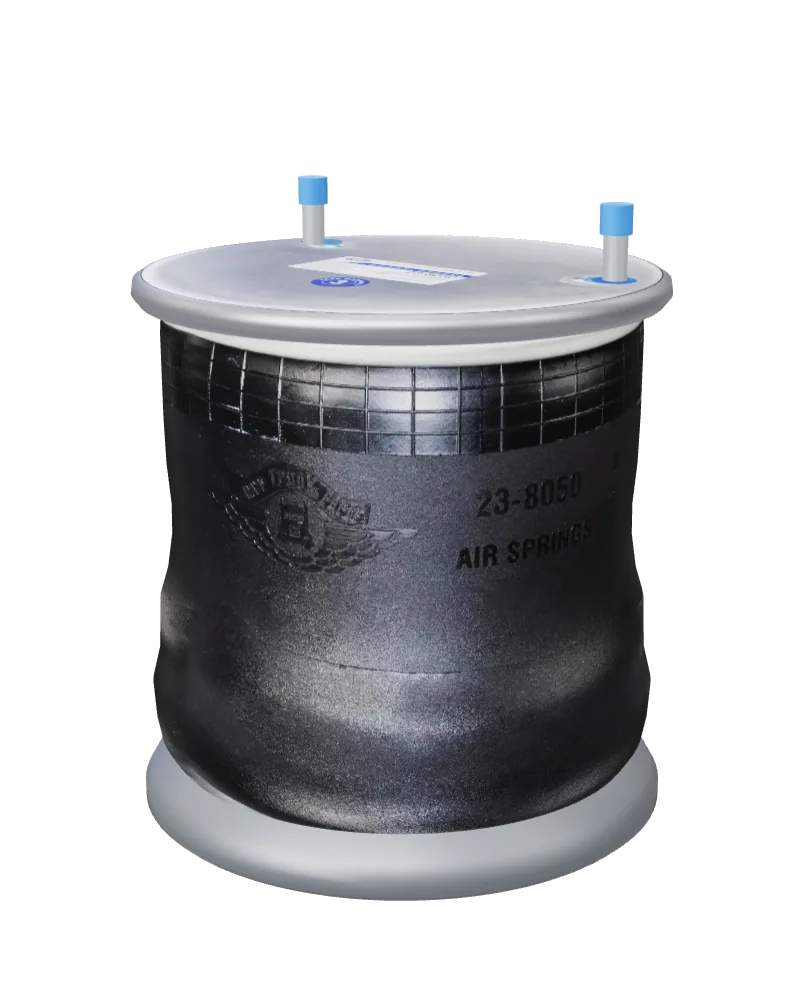 MVP air spring 23-8050 seen from the side, with its molded logo and part number